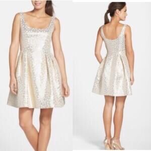 Shoshanna Gold & Cream Party Dress Size 6